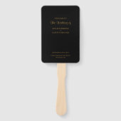 Black Modern minimalist Wedding Program Hand Fan Handwaaier (Voorkant)