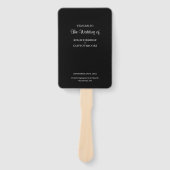 Black Modern minimalist Wedding Program Hand Fan Handwaaier (Voorkant)