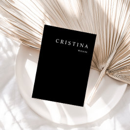 Black Modern minimalistische tafelgastkaart