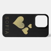 Black Modern Name Customization Phone Case iPhone Hoesje (Achterkant horizontaal)