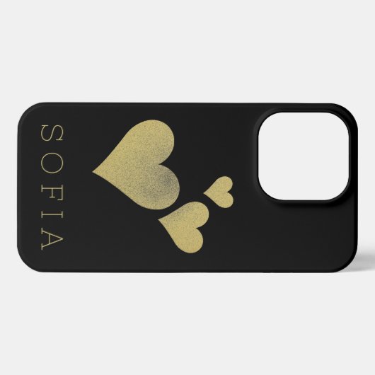 Black Modern Name Customization Phone Case iPhone Hoesje (Achterkant horizontaal)