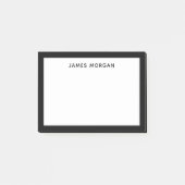 Black Modern Name Professional Post-it® Notes (Voorkant)