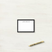 Black Modern Name Professional Post-it® Notes (Op bureau)