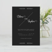 Black Modern Personalized Wedding Kaart (Staand voorkant)