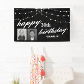 Black Modern Photo 30th Birthday Party Spandoek (Insitu)