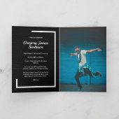 Black Modern Photo Afstuderen Invitation (Binnen)