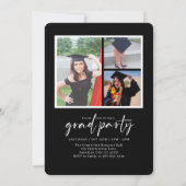 black Modern Photo Afstuderen klasse van 2025 Kaart (Achterkant)