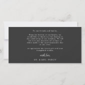 Black Modern Photo Calligraphy Heart minimalist Bedankkaart (Achterkant)