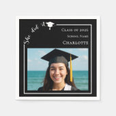 Black modern photo Graduation Party Servet (Voorkant)