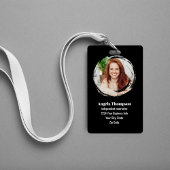 Black Modern Photo QR Code Employee Badge