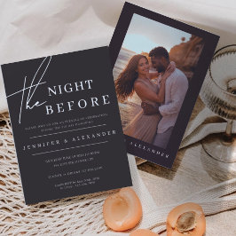 Black Modern Photo Rehearsal Dinner Night  Kaart