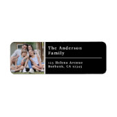 Black Modern Photo Return Label (Voorkant)