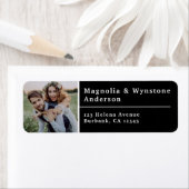 Black Modern Photo Wedding Return Label (Insitu)