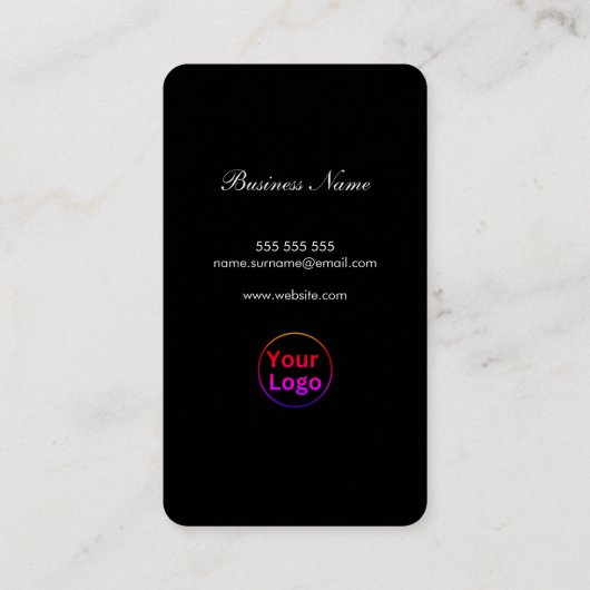 Black Modern Professional 2 QR-CODE Visitekaartje (Achterkant)