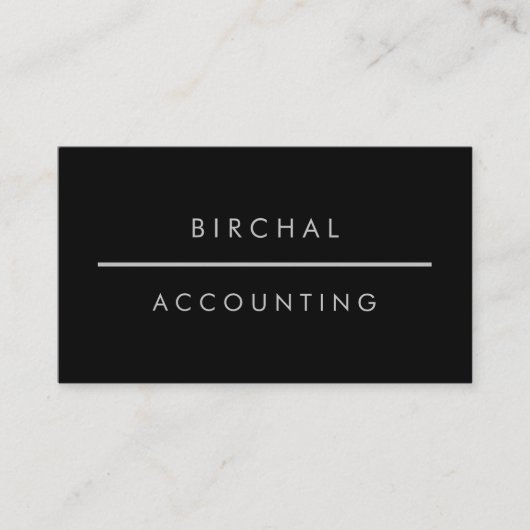 Black Modern Professional Accounting Financial Visitekaartje (Voorkant)