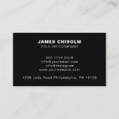 Black Modern Professional Business Logo QR-code Visitekaartje (Achterkant)