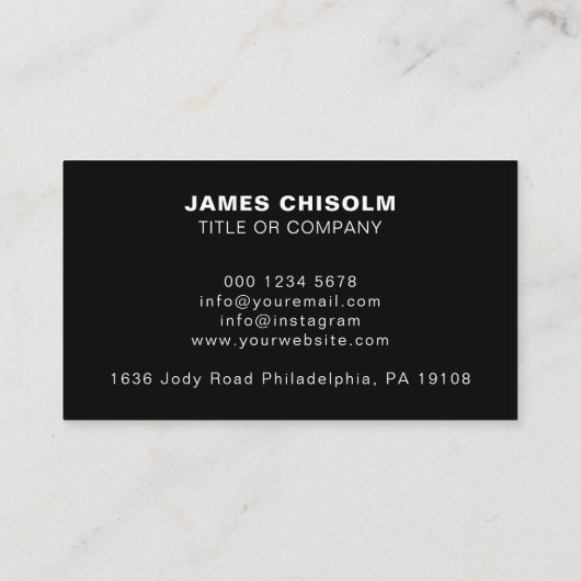 Black Modern Professional Business Logo QR-code Visitekaartje (Achterkant)