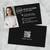 Black Modern Professionele QR Code Foto Logo Visitekaartje