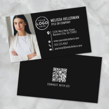 Black Modern Professionele QR Code Foto Logo