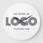 Black Modern Rectangular Logo Grote Klok (Voorkant)