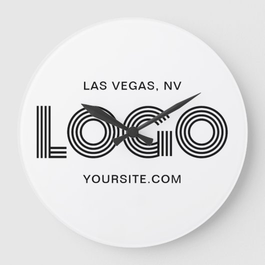 Black Modern Rectangular Logo Grote Klok (Voorkant)