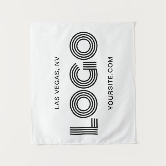 Black Modern Rectangular Logo Wandkleed (Voorkant)