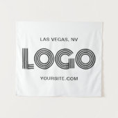 Black Modern Rectangular Logo Wandkleed (Voorkant (horizontaal))