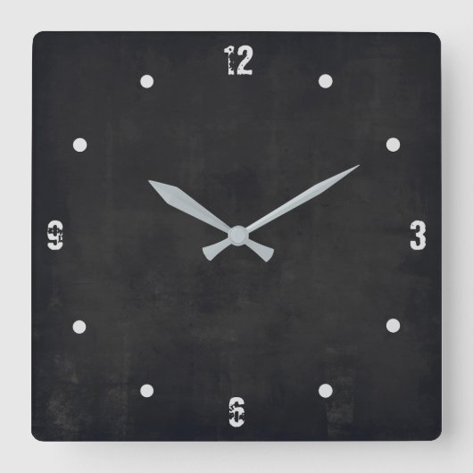 Black Modern Rustic Elegant Abstract Vierkante Klok (Voorkant)