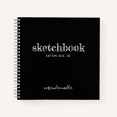 Black Modern Rustic Hand Lettered Sketchbook Notitieboek (Voorkant)