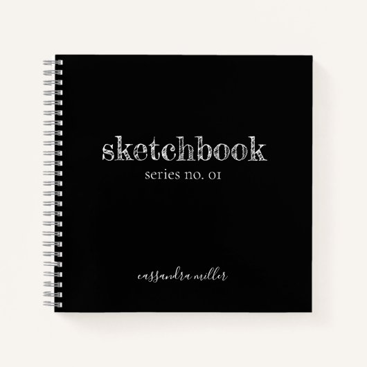 Black Modern Rustic Hand Lettered Sketchbook Notitieboek (Voorkant)
