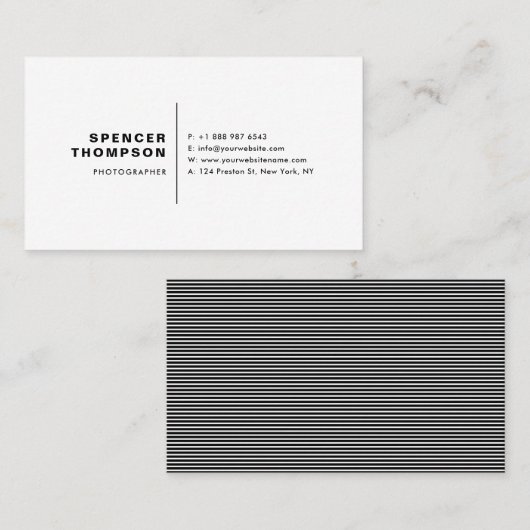 Black Modern Sans Serif Typography Minimalist Visitekaartje (Voorkant / Achterkant)