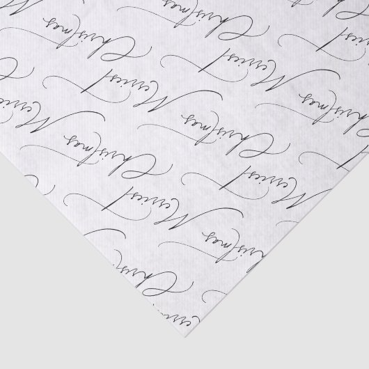 Black Modern Script Merriest Christmas Tissuepapier (Detail)