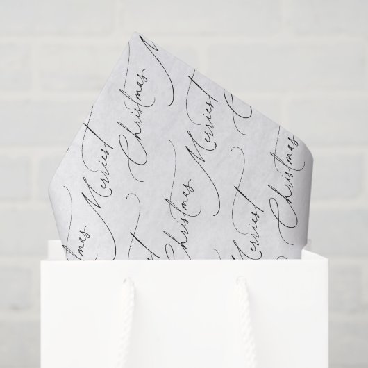 Black Modern Script Merriest Christmas Tissuepapier (Cadeauzakje)