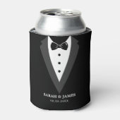 Black Modern Script Personalized Groomsmen can Coo Blikjeskoeler (Blikje Voorkant)