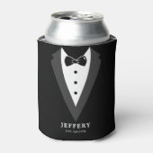 Black Modern Script Personalized Groomsmen can Coo Blikjeskoeler (Blikje Voorkant)