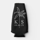Black Modern Script Specialized Groomsmen Bottle Flesjeskoeler (Voorkant)