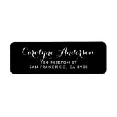 Black Modern Script Typografie Etiket (Voorkant)