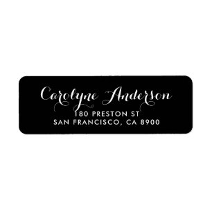 Black Modern Script Typografie Etiket