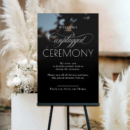 Black Modern Script Unplugged Ceremony Acryl Bord