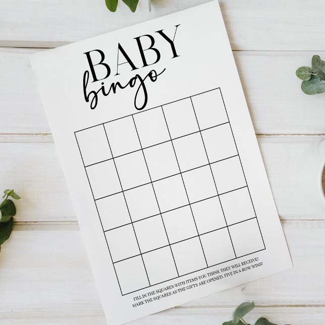 Black Modern Simple Double Sided Baby Shower Game (Creator heeft geüpload)