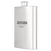 Black Modern Simple Name Persoonlijke Groomsmen Flacon (Links)