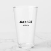 Black Modern Simple Name Persoonlijke Groomsmen Glas (Voorkant)