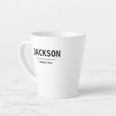 Black Modern Simple Name Persoonlijke Groomsmen Latte Mok (Linkerhoek)