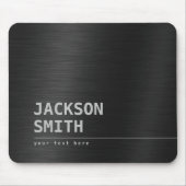 Black Modern Simple Name Persoonlijke Groomsmen Muismat (Voorkant)