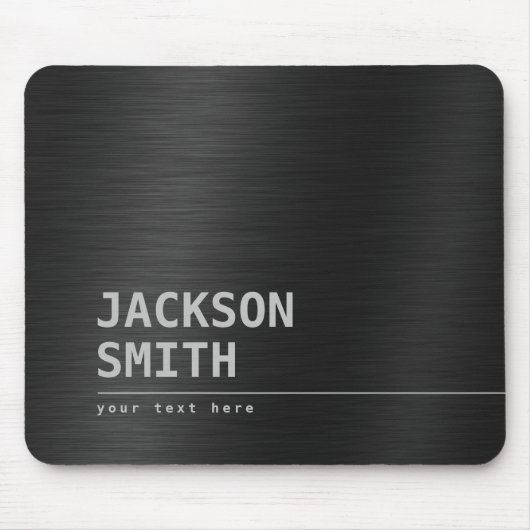 Black Modern Simple Name Persoonlijke Groomsmen Muismat (Voorkant)