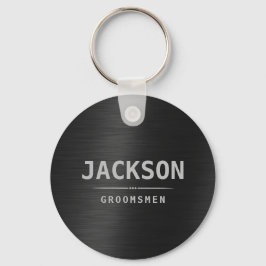 Black Modern Simple Name Persoonlijke Groomsmen Sleutelhanger