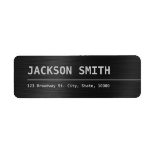 Black Modern Simple Name Return-label Etiket