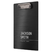 Black Modern Simple Personal Name Professional Klembord (Links)