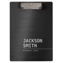Black Modern Simple Personal Name Professional Klembord
