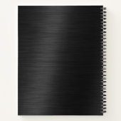 Black Modern Simple Personal Name Professional Notitieboek (Achterkant)